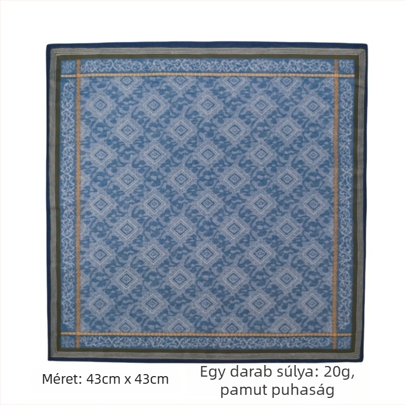 100% pamut jacquard zsebkendő, logó nélküli, 20 g, bőrbarát, izzadságot felszívó