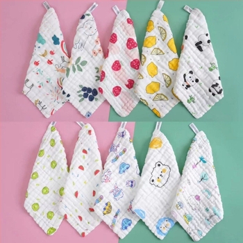 6 rétegű géz törölköző babáknak és gyerekeknek, arc törölköző, négyzet alakú, színes pamut anyag, súly 200 g vagy több