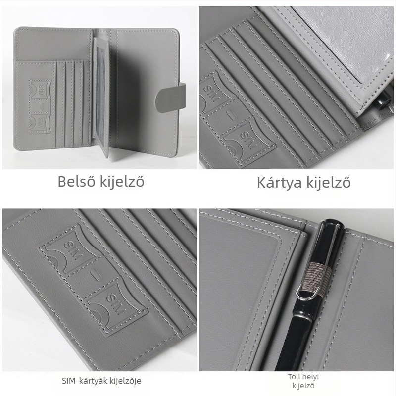 RFID útlevél tartó PU bőr – Parker, üzleti utazás stílus, lélegző, vízálló, ultra könnyű, több kártya rekesz
