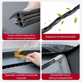 Gumírozott tömítőszalag az autó középkonzoljához, modell ZKMFT, 1,2 mm vastagság, központi kezelőpanelhez, kompatibilis sedan, SUV és MPV