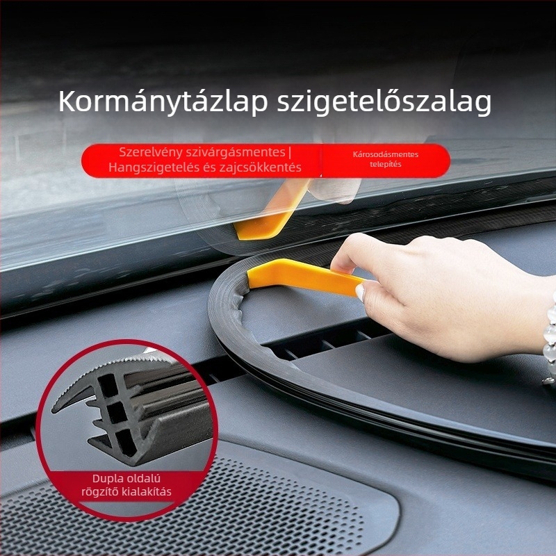 Gumírozott tömítőszalag az autó középkonzoljához, modell ZKMFT, 1,2 mm vastagság, központi kezelőpanelhez, kompatibilis sedan, SUV és MPV