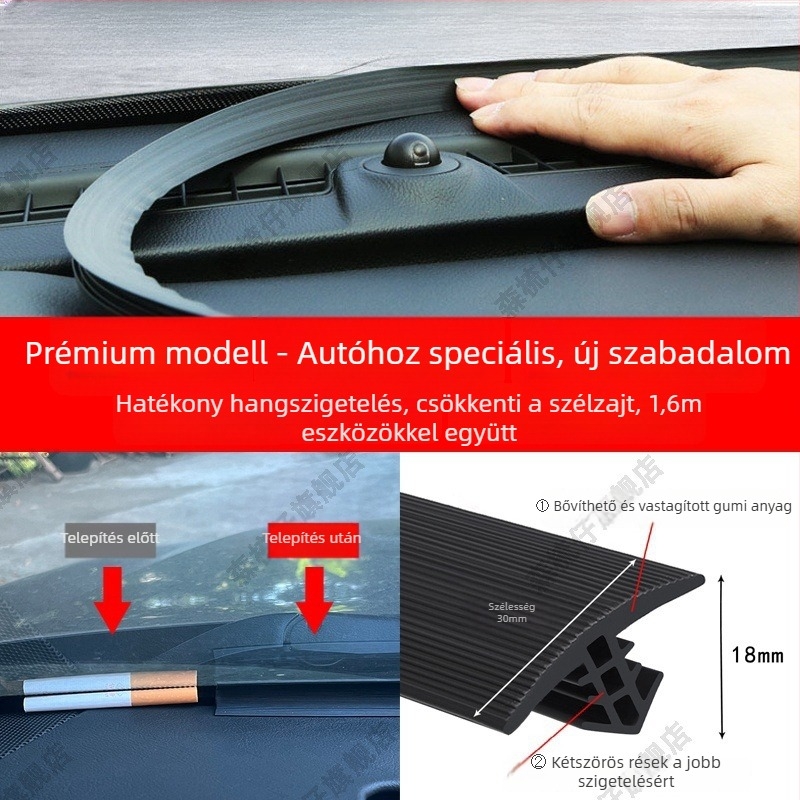 Gumírozott tömítőszalag az autó középkonzoljához, modell ZKMFT, 1,2 mm vastagság, központi kezelőpanelhez, kompatibilis sedan, SUV és MPV