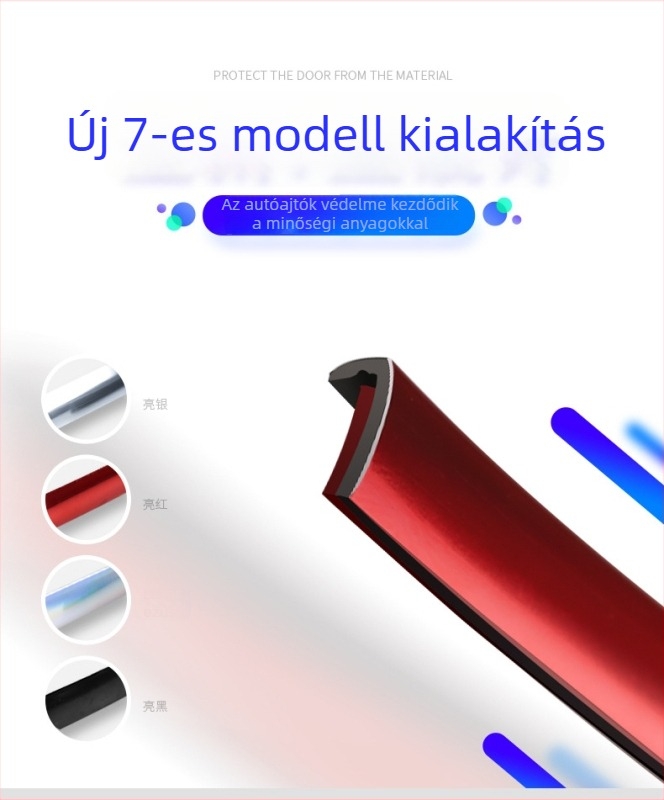 7 alakú autóajtó védőcsík – univerzális PVC, ütközés elleni védelem