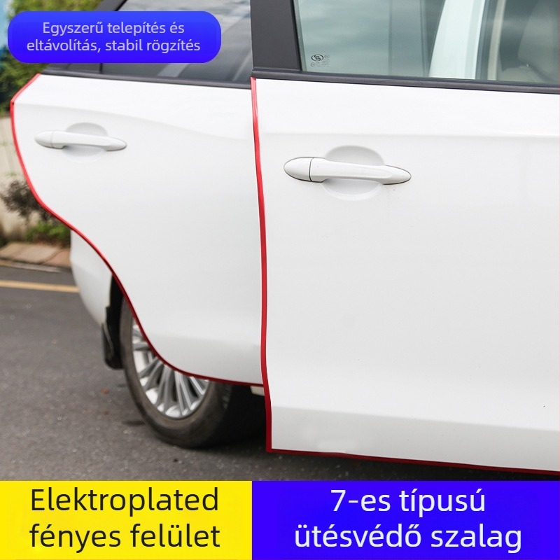 7 alakú autóajtó védőcsík – univerzális PVC, ütközés elleni védelem