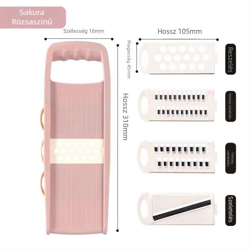 Többfunkciós zöldségvágó automata működéssel, rendhagyó stílussal és nyomtatott logóval