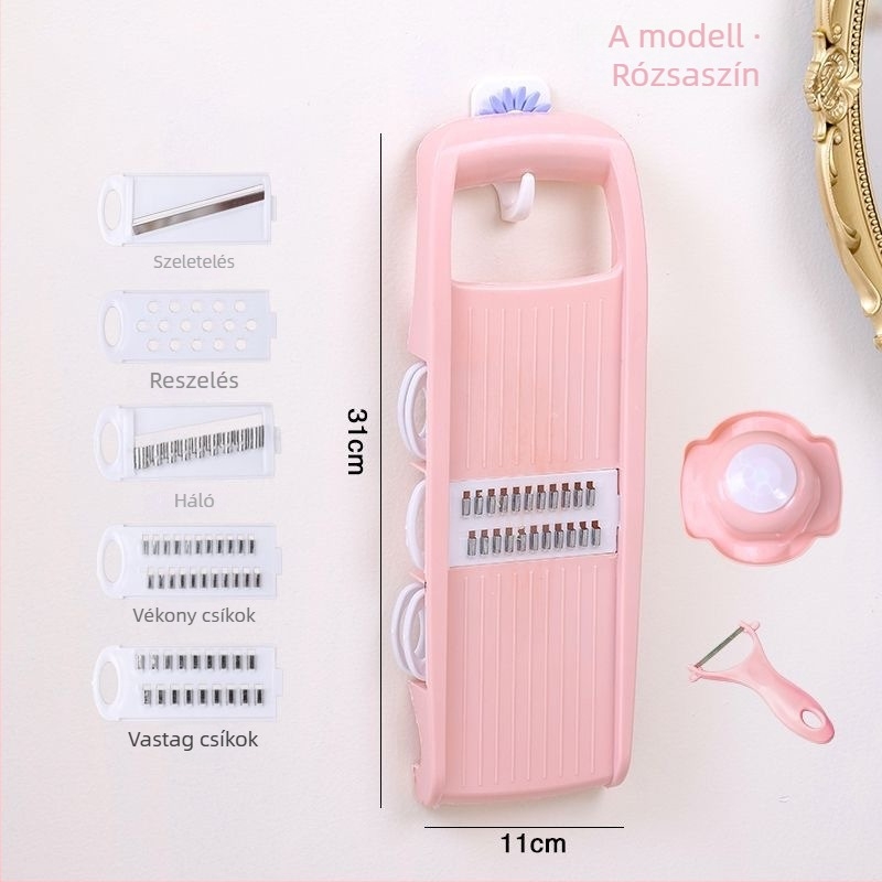 Többfunkciós zöldségvágó automata működéssel, rendhagyó stílussal és nyomtatott logóval