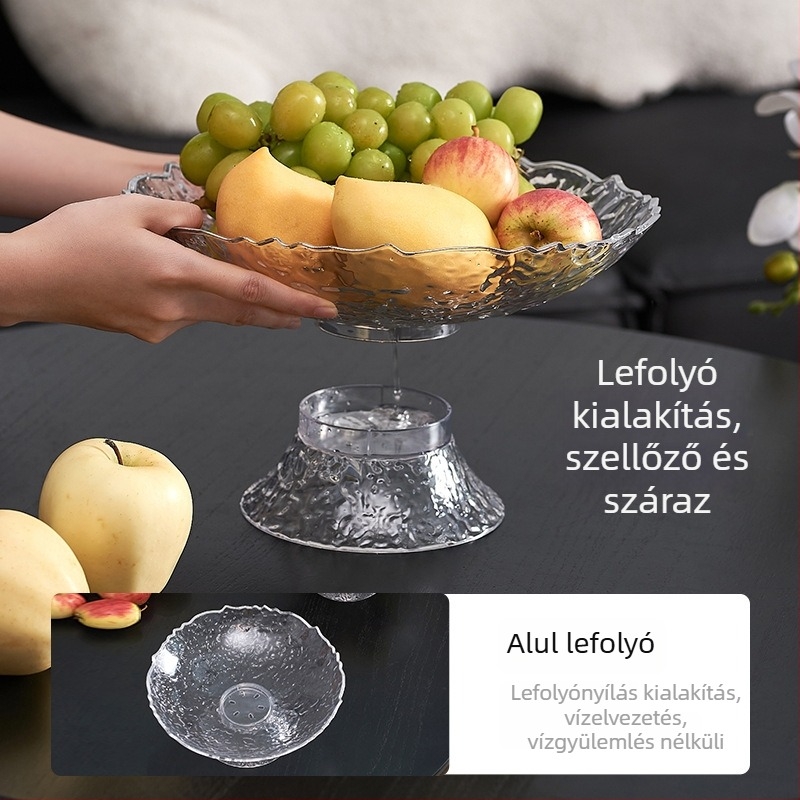 Multifunkcionális gyümölcs tál, műanyag, Shunyida márka, Új kínai stílus