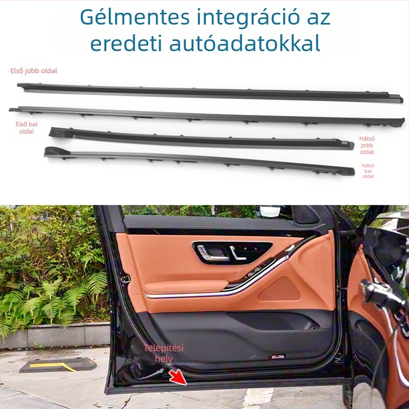 Oukachi ajtó- és ablakszigetelő szalag a Mercedes-Benz S-Class W221-hoz, modellek S300/S350/S400/S450/S500/S560/S600 AMG S63, műanyag anyag