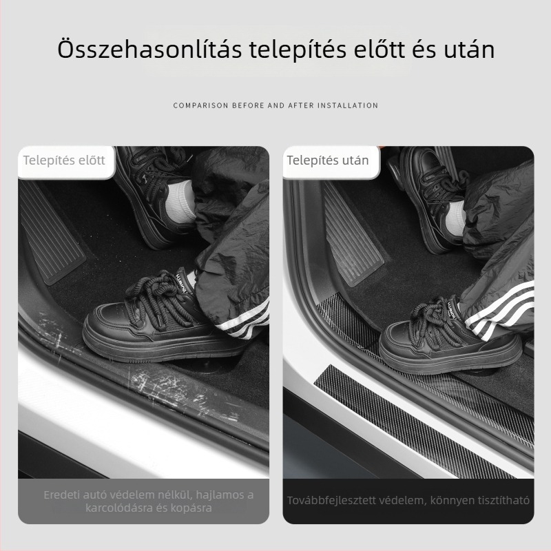 Átlátszó PVC ajtó küszöb védő autóhoz – csúszásmentes, univerzális illeszkedés, csomagtartó védőcsík
