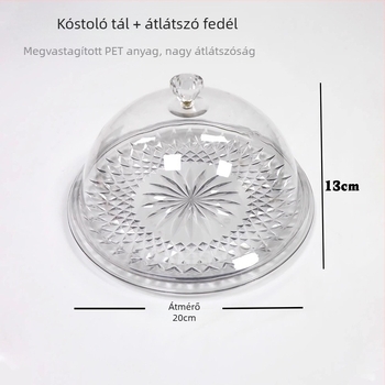 Akril kiállító állvány fedővel gyümölcsök, sütemények és készételek számára