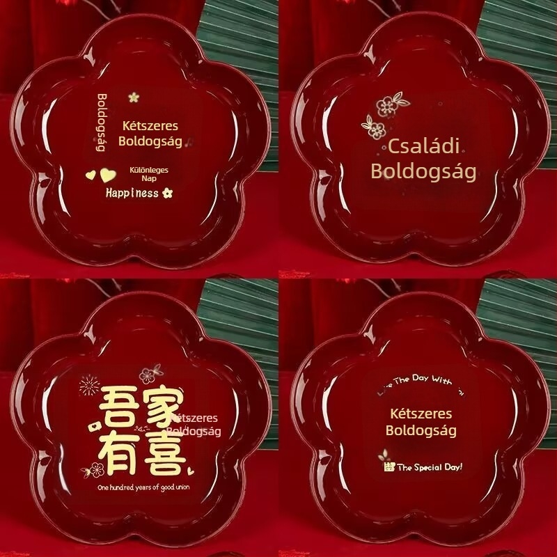 Műanyag gyümölcstál esküvőre és nappaliba – festett felület, decal, új kínai stílus