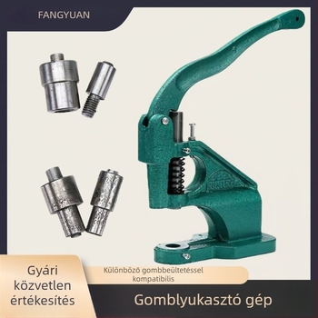 Vasból készült kézi prés gombok felhelyezéséhez ötfogú csattal, telepítő forma ruházathoz és textilekhez