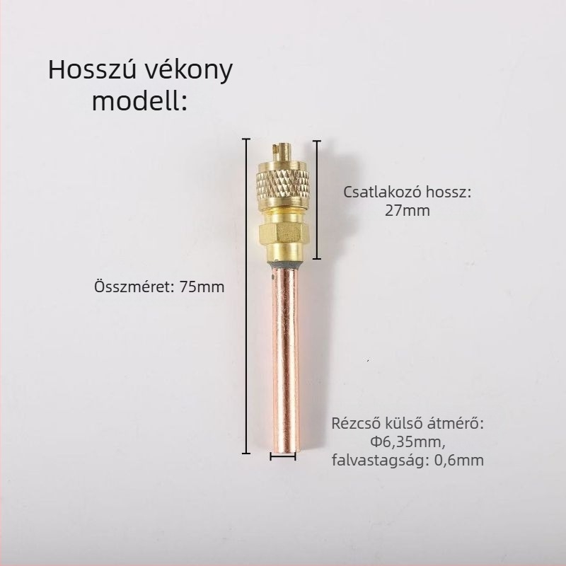 Forrasztott fluoridos tűszelep klíma- és hűtőberendezésekhez, testből tiszta réz test, nagy nyomás- és hőmérséklet-ellenálló, szivárgásmentes hegesztés, gáz bemenet/kimenet csatlakozás