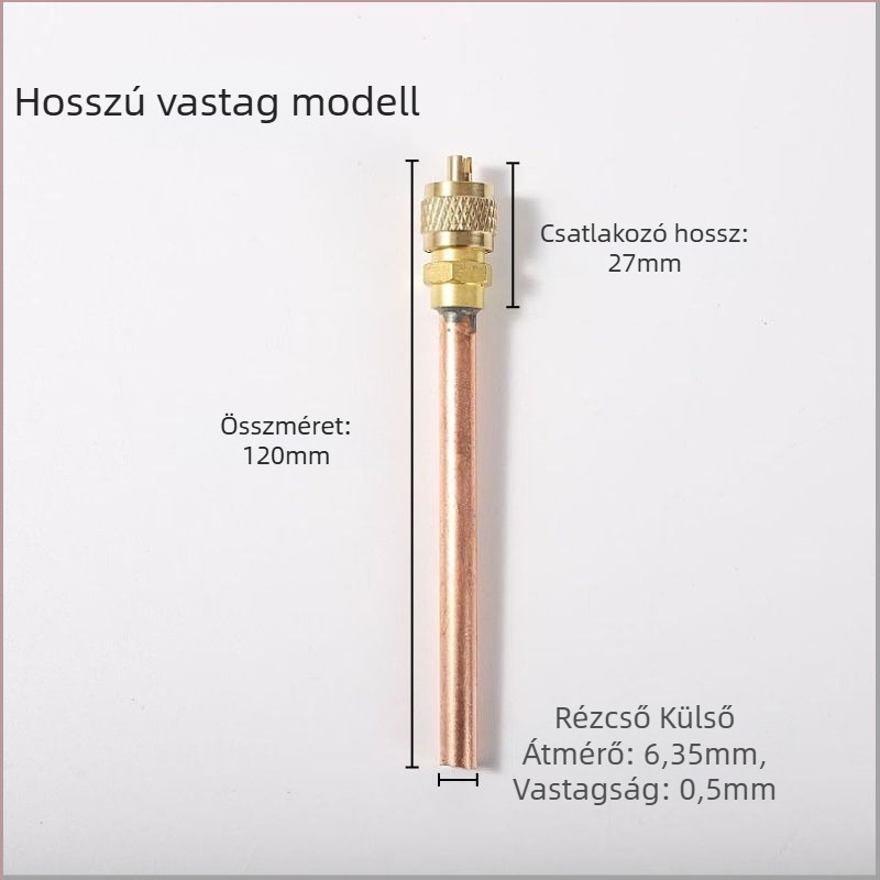 Forrasztott fluoridos tűszelep klíma- és hűtőberendezésekhez, testből tiszta réz test, nagy nyomás- és hőmérséklet-ellenálló, szivárgásmentes hegesztés, gáz bemenet/kimenet csatlakozás