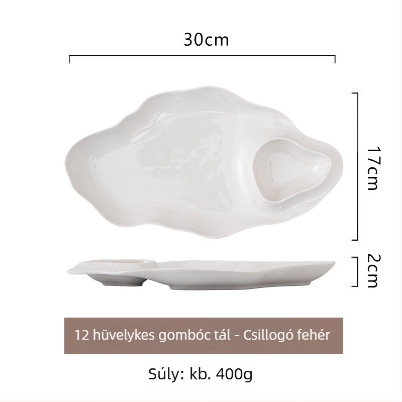 Dumpling tál rácsos ecetes tál – kerámia, mikrohullámú sütőben használható, alglazúra alatti szín, modern minimális stílus