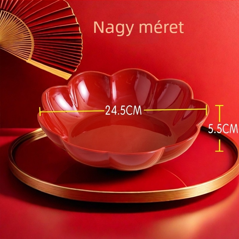 Virág alakú gyümölcstál, műanyagból, modern minimál stílusban, 2023-ban debütált.