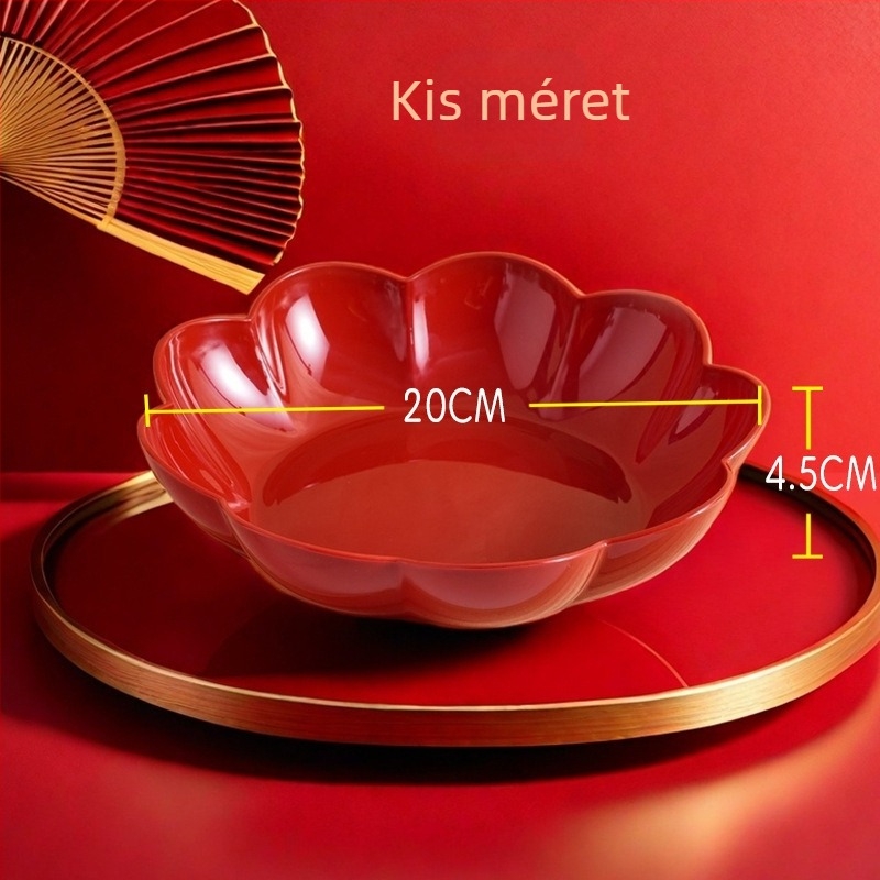 Virág alakú gyümölcstál, műanyagból, modern minimál stílusban, 2023-ban debütált.