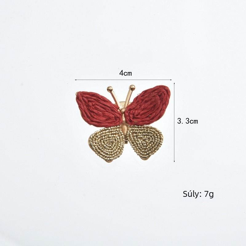 Mandzsetta gombok pillangó alakú, fonott dizájnnal — ötvözet anyag, aranyozott felület, egyszerű uniszex stílus