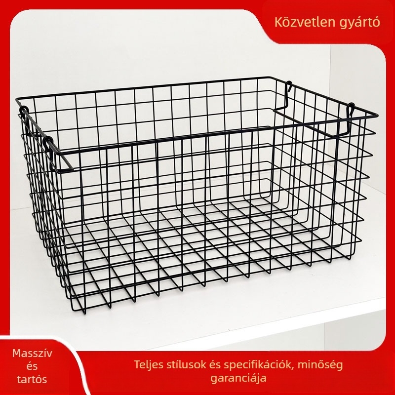 Gyümölcs- és zöldséges kosár, vasból készült hálószerkezet, skandináv stílus, 005-ös modell
