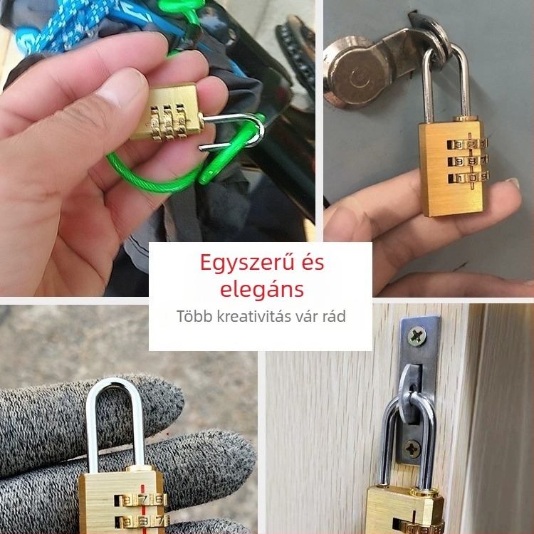 Tiszta rézből készült számzár poggyászhoz és szekrényekhez — Modell qtmms, 3–6 mm zárvastagság, 9–19 mm távolság