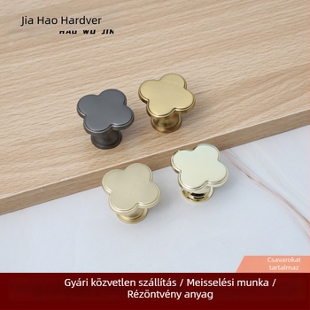 Negyleveles lóhere alakú fogantyú – cinkötvözet, nyomóöntvény, felületre szerelt, modern minimális stílus, modell D-20