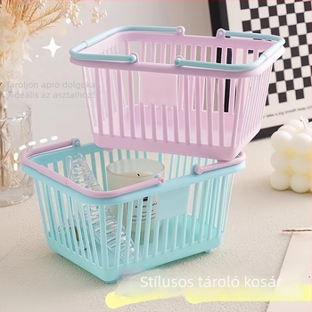 Aranyos mini asztali tárolókosár — Mingtong, PP anyag; irodai kellékek és kozmetikumok szervezője; származás Yiwu; modern egyszerű stílus