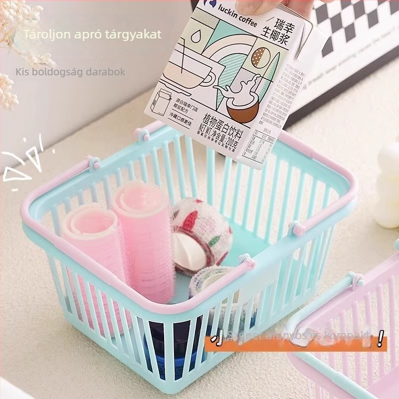 Aranyos mini asztali tárolókosár — Mingtong, PP anyag; irodai kellékek és kozmetikumok szervezője; származás Yiwu; modern egyszerű stílus