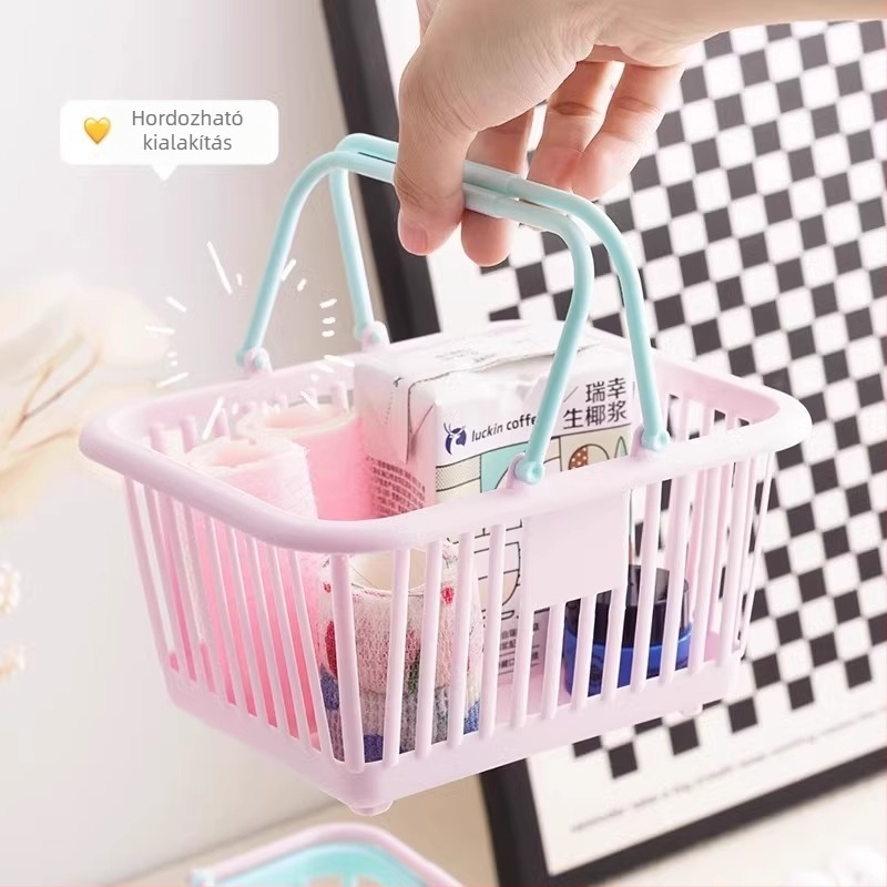 Aranyos mini asztali tárolókosár — Mingtong, PP anyag; irodai kellékek és kozmetikumok szervezője; származás Yiwu; modern egyszerű stílus