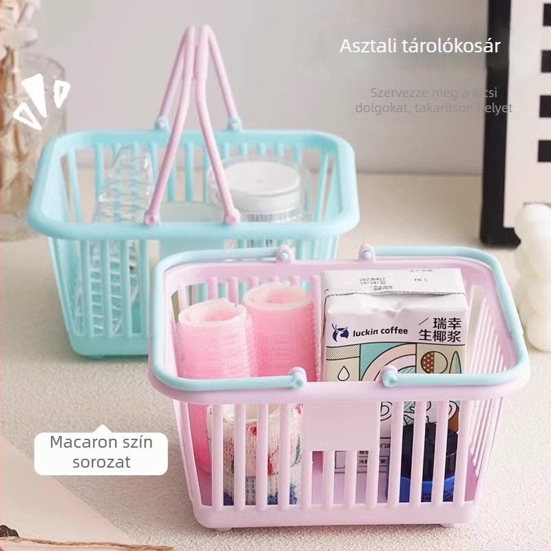 Aranyos mini asztali tárolókosár — Mingtong, PP anyag; irodai kellékek és kozmetikumok szervezője; származás Yiwu; modern egyszerű stílus