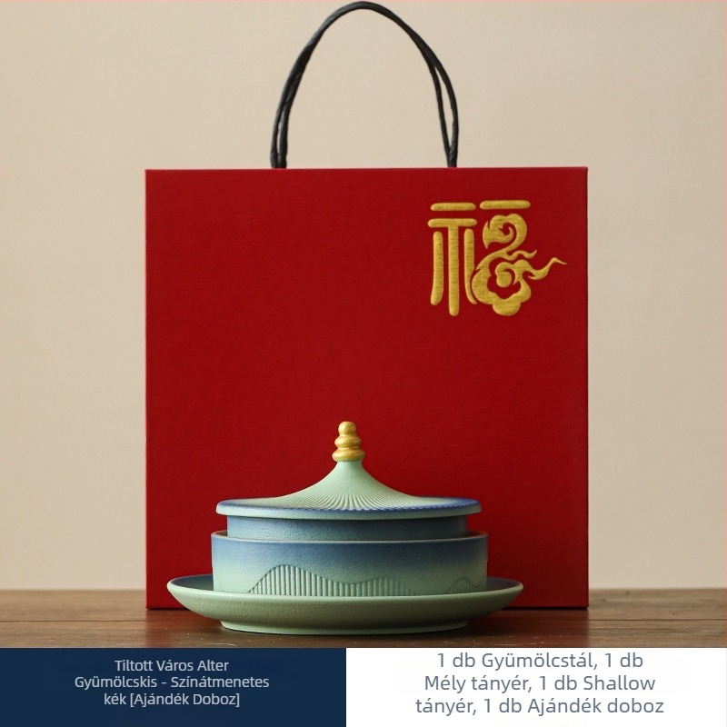 Porcelán gyümölcstál, New Chinoiserie, Prémium minőség, Márka First Gift