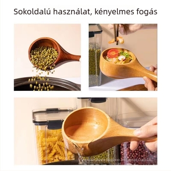 Élelmiszerbiztonságú tömörfa nagy rizskanál, japán stílusú fa kanál, gravírozható, tészta- és leveskanál, konyhai eszköz, ajándék