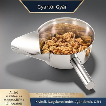Yashirong rozsdamentes acél kacsaszáj kanál- és spatula készlet, csúszásmentes fogantyúkkal, magas hőállóság, professzionális konyhai használatra