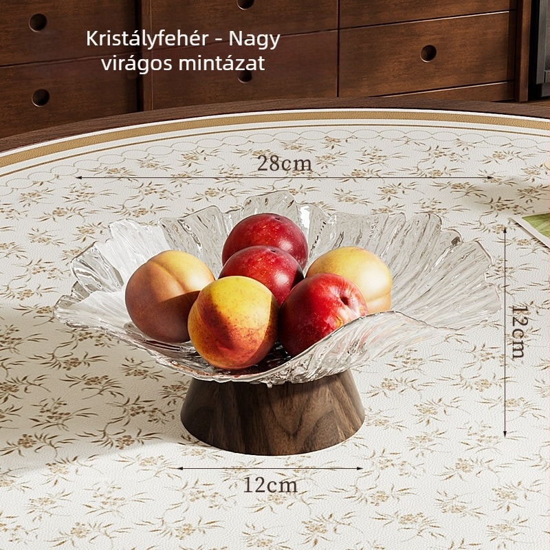 Műanyag gyümölcstál, fa imitációval, fényűző retro stílus, első osztályú minőség