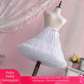 Lolita szoknya csont nélküli bustle-rel, felhő puff, puha háló tüll