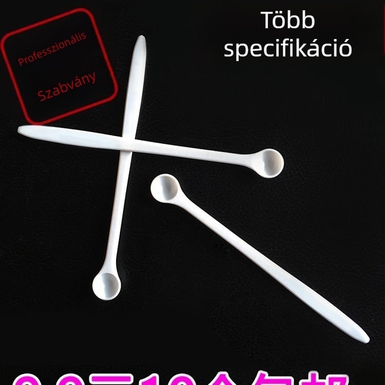 Mérőkanál készlet, hosszú nyéllel, PP műanyag, 0,25 g pontosság, Probiotikus porhoz és 1 g konyhasóhoz