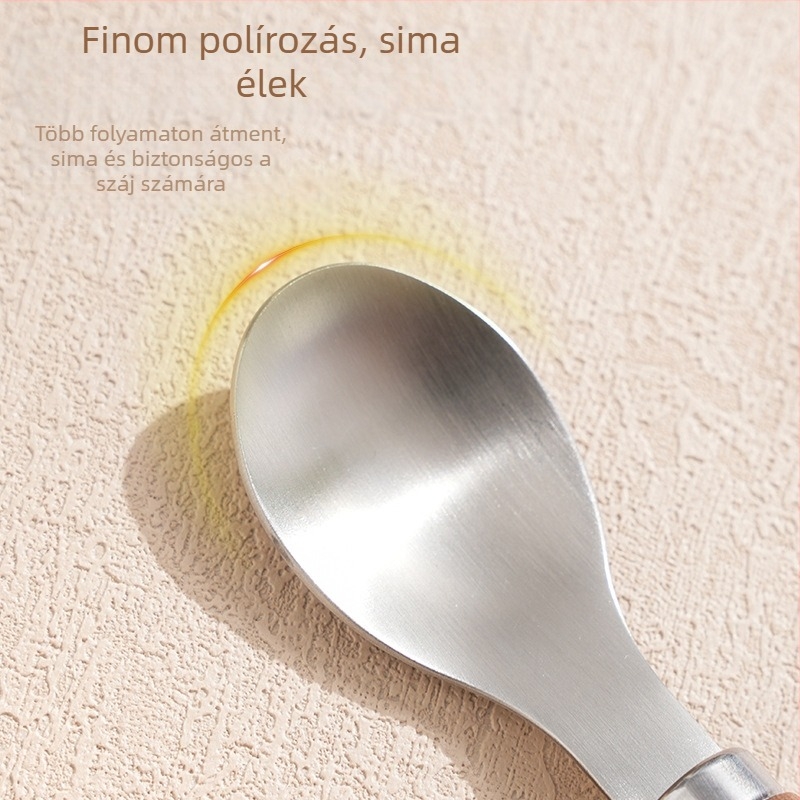 Gyermekeknek szánt evőeszköz készlet diófa fogantyúval, 316 rozsdamentes acélból készült kanál és villa, kézzel készített, testreszabás elérhető