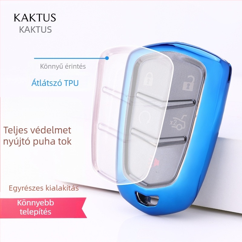 Cadillac TPU kulcsfob tok, puha gumi védőburkolat, mindent egyben dizájn