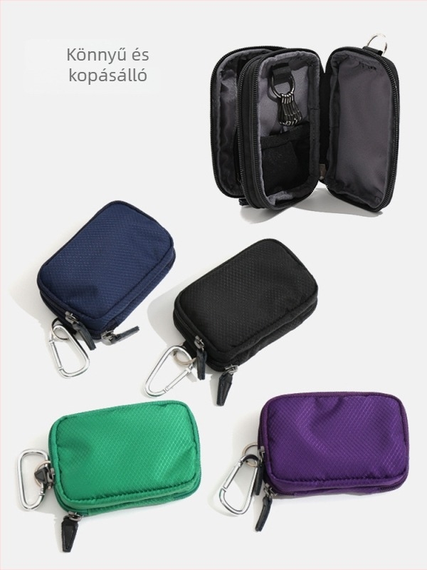 Kulcs- és kártyatartó táska - uniszex, nylon vízálló, poliészter bélés, utcai stílus