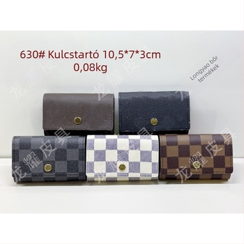 Uniszex PU bőrtáska kulcsokhoz, betűs minta, bélés nélküli, 2022 tavaszán debütált