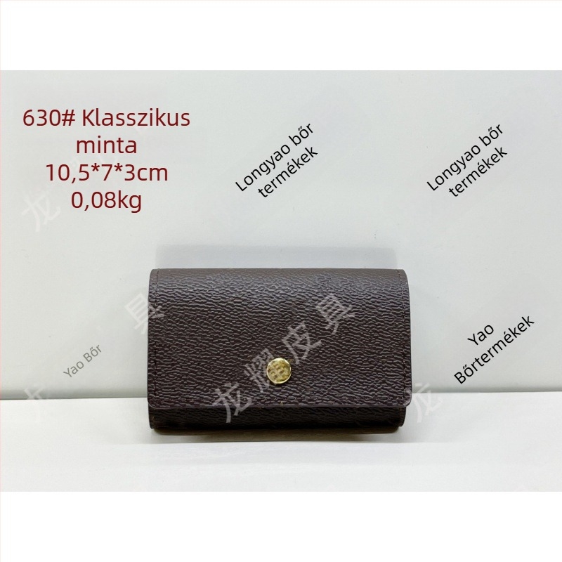 Uniszex PU bőrtáska kulcsokhoz, betűs minta, bélés nélküli, 2022 tavaszán debütált