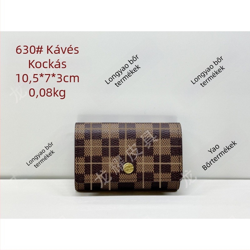 Uniszex PU bőrtáska kulcsokhoz, betűs minta, bélés nélküli, 2022 tavaszán debütált