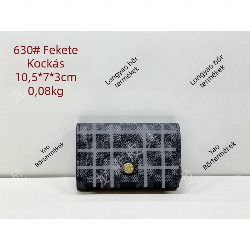 Uniszex PU bőrtáska kulcsokhoz, betűs minta, bélés nélküli, 2022 tavaszán debütált