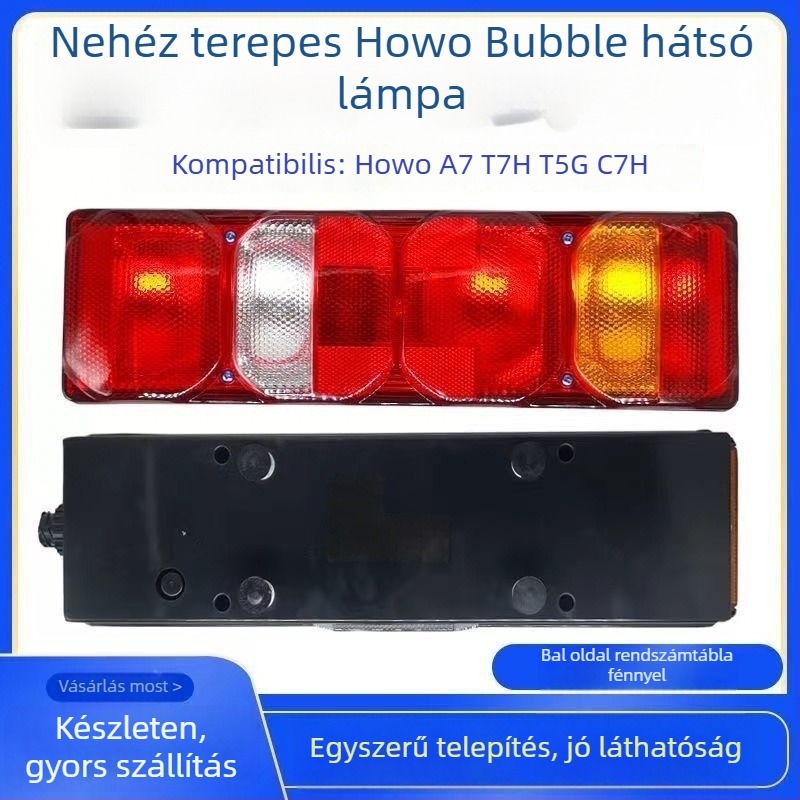 Howo A7 hátsó lámpa – 10W LED, 24V, akril ház