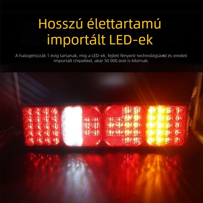 Howo A7 hátsó lámpa – 10W LED, 24V, akril ház