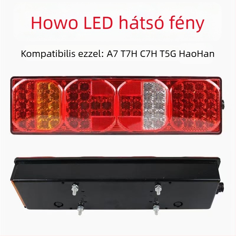 Howo A7 hátsó lámpa – 10W LED, 24V, akril ház
