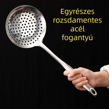 Lotus stílusú integrált rozsdamentes acél szűrőedény – dumpling, hot pot, tészta és sütés számára; 304 rozsdamentes acél; magas hőállóság; rozsdamentes fogantyú
