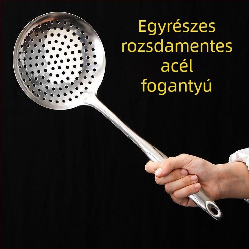 Lotus stílusú integrált rozsdamentes acél szűrőedény – dumpling, hot pot, tészta és sütés számára; 304 rozsdamentes acél; magas hőállóság; rozsdamentes fogantyú
