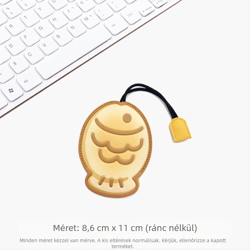 Taiyaki mesefigurás kulcstartó kihúzható dizájnnal - PU anyag, uniszex stílus, PU bélés, 2024 tavasza