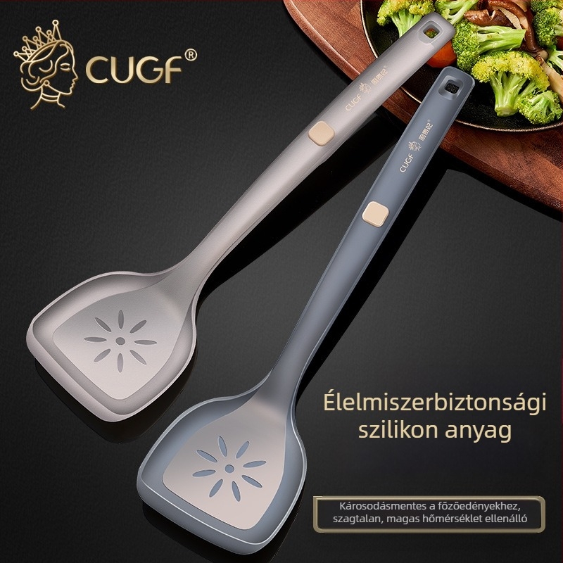 Szilikon spatula főzéshez, élelmiszer-minőség, magas hőmérséklet-állóság, tapadásmentes, hosszú nyéllel