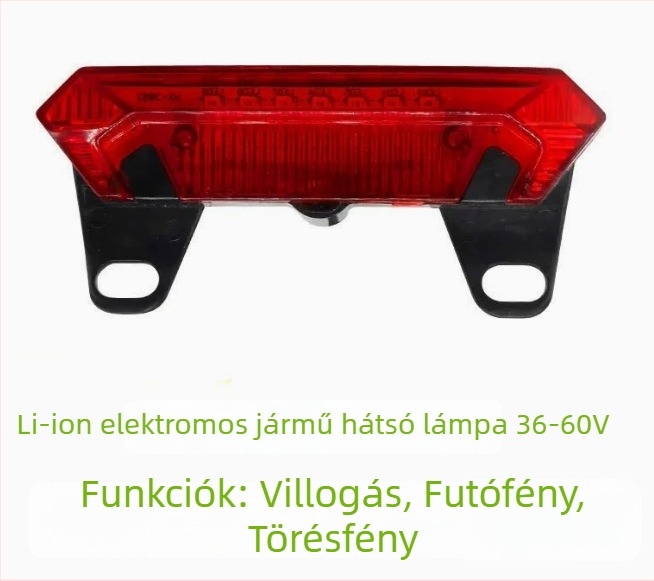 BENORG elektromos jármű hátsó lámpa villogó funkcióval, menetfény és féklámpa, univerzális 36-60V